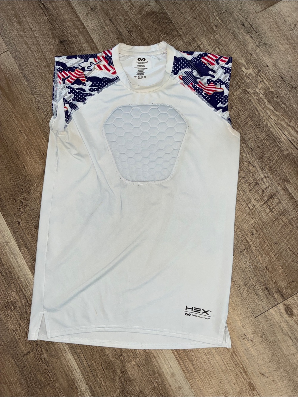MCDAVID HEX Protective Sleeveless Compression Shirt with American Flag Accents
